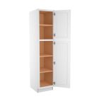 Craftsman White Shaker Utility Cabinet 18"W x 84"H Cleveland - Town Sell Cabinets