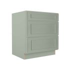 Craftsman Lily Green Shaker Drawer Base Cabinet 30" Cleveland - Town Sell Cabinets