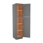 Grey Shaker Elite Utility Cabinet 18"W x 84"H Cleveland - Town Sell Cabinets