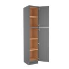 Grey Shaker Elite Utility Cabinet 18"W x 96"H Cleveland - Town Sell Cabinets