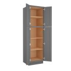 Grey Shaker Elite Utility Cabinet 24"W x 84"H Cleveland - Town Sell Cabinets