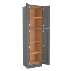 Grey Shaker Elite Utility Cabinet 24"W x 96"H Cleveland - Town Sell Cabinets