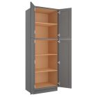 Grey Shaker Elite Utility Cabinet 30"W x 90"H Cleveland - Town Sell Cabinets