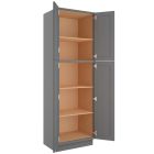 Grey Shaker Elite Utility Cabinet 30"W x 96"H Cleveland - Town Sell Cabinets