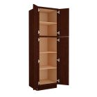 Espresso Shaker Utility Cabinet 24"W x 84"H Cleveland - Town Sell Cabinets