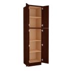 Espresso Shaker Utility Cabinet 24"W x 90"H Cleveland - Town Sell Cabinets