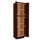 Espresso Shaker Utility Cabinet 24"W x 96"H Cleveland - Town Sell Cabinets