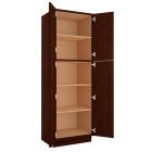 Espresso Shaker Utility Cabinet 30"W x 90"H Cleveland - Town Sell Cabinets