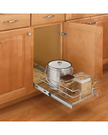 Single Pull-Out Basket in Chrome Wire - Fits Best in B21 Cleveland - Town Sell Cabinets