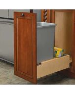 1- 50 Qt. Wood Bottom Mount Waste Container Kit w/Rev-A-Motion Slides - Fits Best in B18FHD Cleveland - Town Sell Cabinets