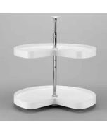 28" Polymer Kidney Shaped Lazy Susan, White Turntable 2-Shelf Set  Cleveland - Town Sell Cabinets