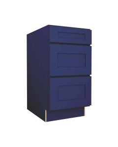 Navy Blue Shaker Vanity Three Drawer Base Cabinet 18"W Cleveland - Town Sell Cabinets