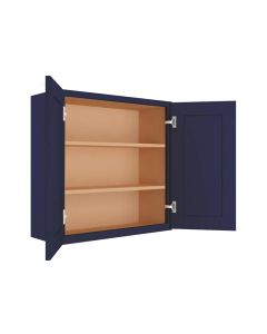 Navy Blue Shaker Wall Cabinet 30"W x 30"H Cleveland - Town Sell Cabinets