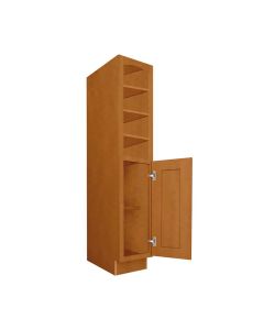 Charleston Toffee Vanity Open Top Linen Utility Cabinet 18"W x 80"H Cleveland - Town Sell Cabinets