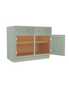 Craftsman Lily Green Shaker Sink Base Cabinet 42" Cleveland - Town Sell Cabinets