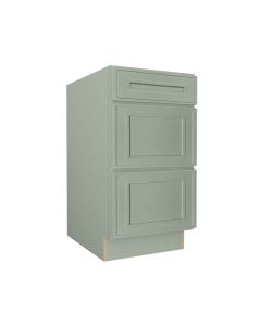 Craftsman Lily Green Shaker Vanity Drawer Base Cabinet 18" Cleveland - Town Sell Cabinets