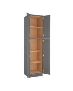 Grey Shaker Elite Utility Cabinet 24"W x 90"H Cleveland - Town Sell Cabinets