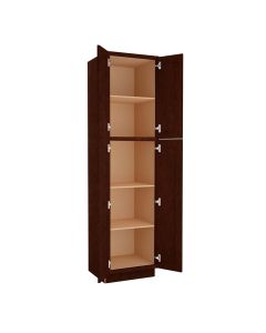 Espresso Shaker Utility Cabinet 24"W x 90"H Cleveland - Town Sell Cabinets