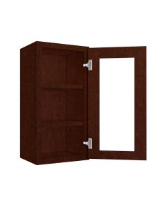 Wall Glass Door Cabinet with Finished Interior 15" x 30" Cleveland - Town Sell Cabinets