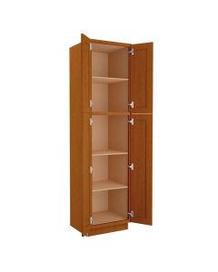 Cinnamon Shaker Utility Cabinet 24"W x 96"H Cleveland - Town Sell Cabinets