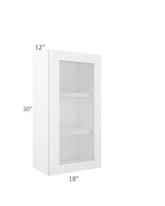 Colorado Shaker White Wall Open Frame Glass Door Cabinet 18"W x 30"H Cleveland - Town Sell Cabinets