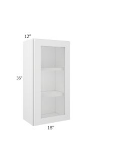 Colorado Shaker White Wall Open Frame Glass Door Cabinet 18"W x 36"H Cleveland - Town Sell Cabinets