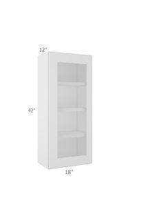 Colorado Shaker White Wall Open Frame Glass Door Cabinet 18"W x 42"H Cleveland - Town Sell Cabinets